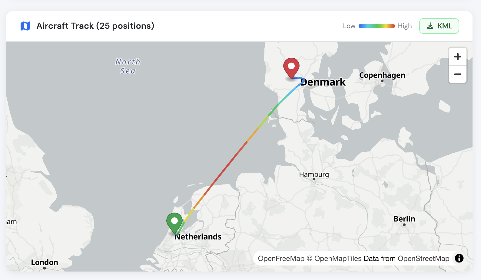 Live-Flugverfolgung über ADS-B in Flylogs